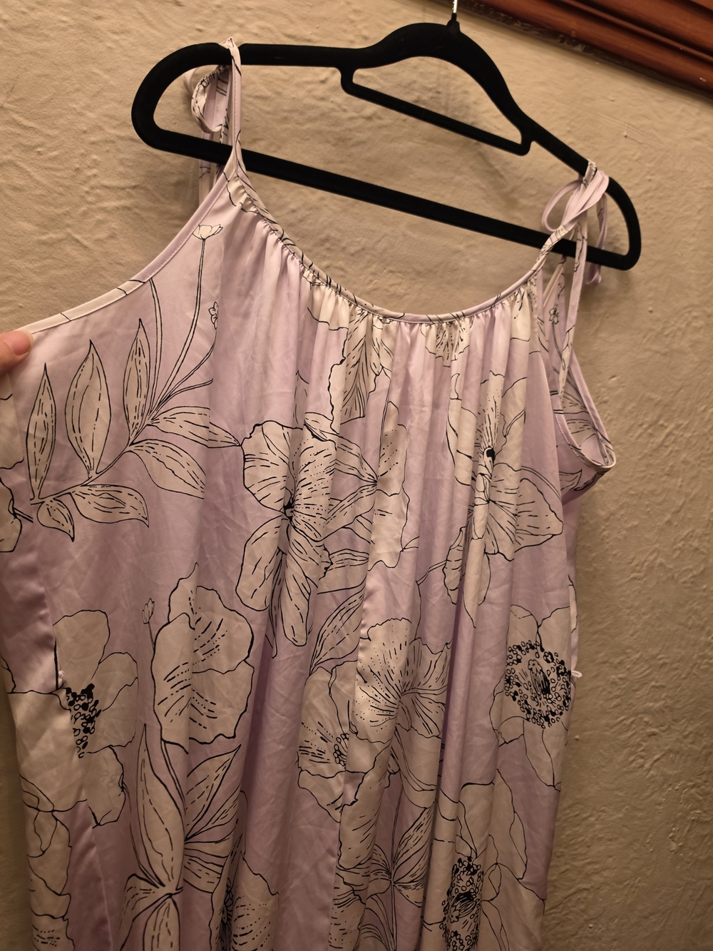 Victoria’s Secret Lilac Floral Satin Jumpsuit L Tie Strap Adjustable - Picture 5 of 15